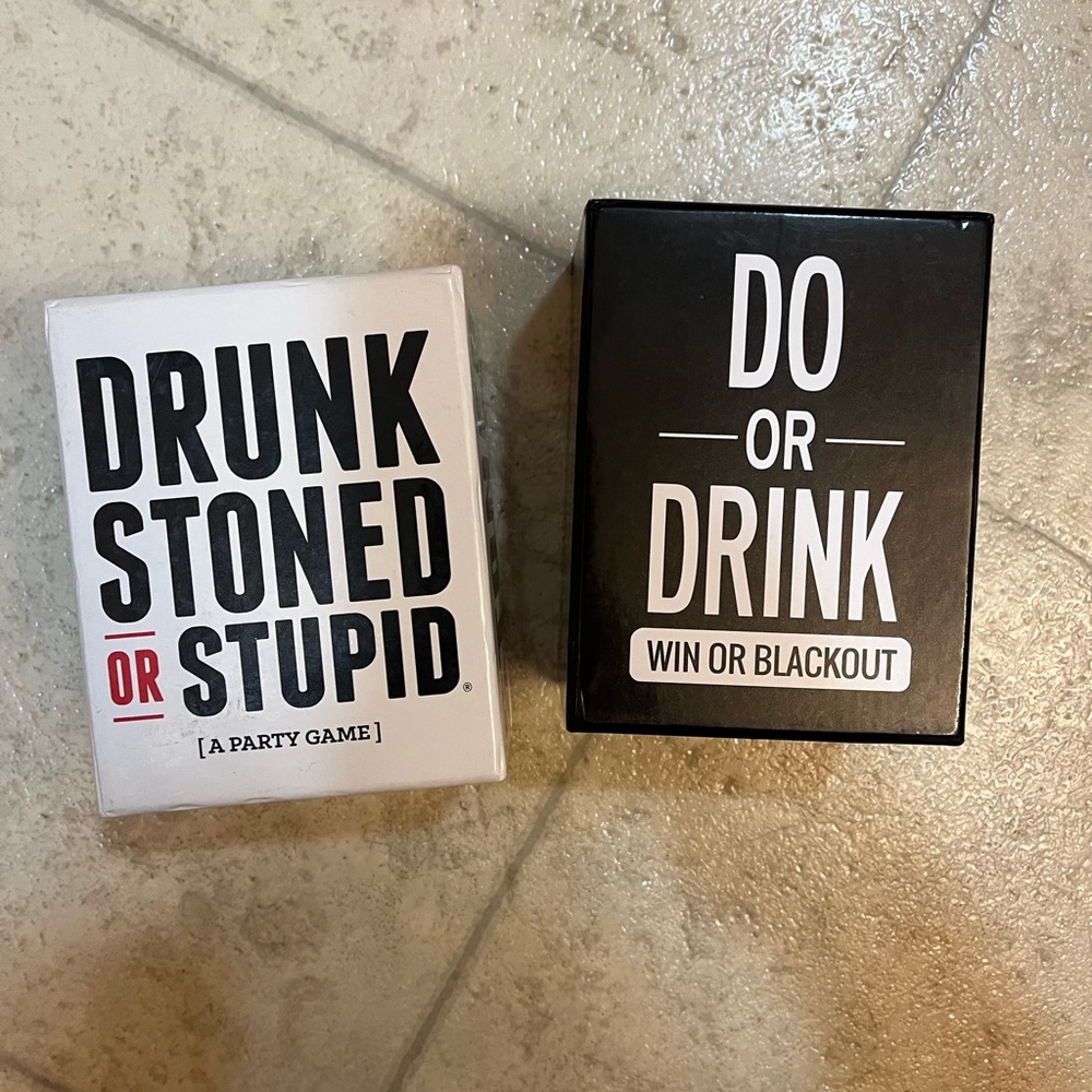 Drunk Stoned or Stupid and Do or Drink Card Game Set